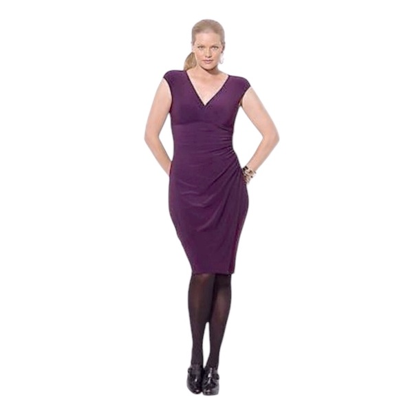 Lauren Ralph Lauren‎ dark purple sheath dress size 10 - Picture 1 of 5